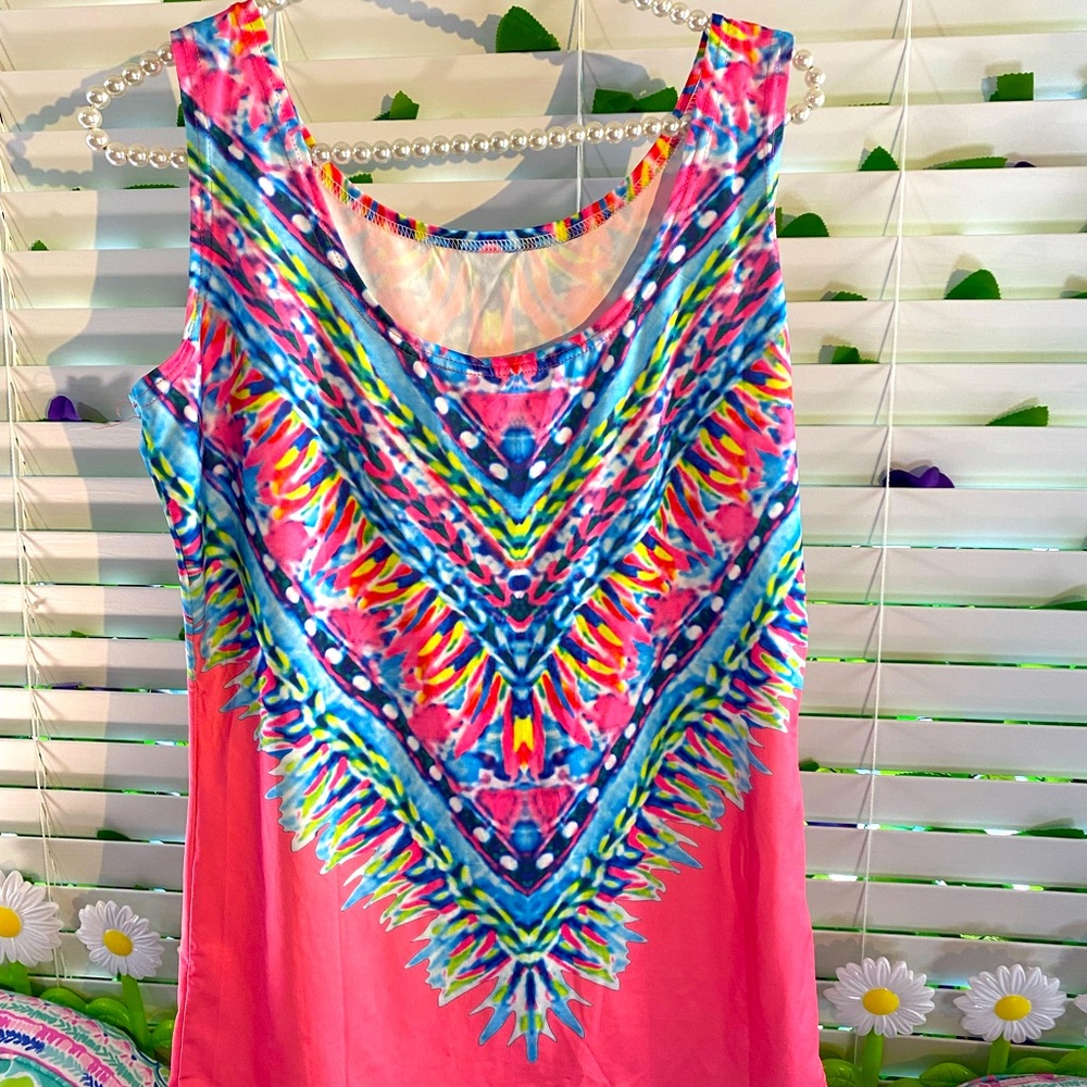 Bright colorful pink top